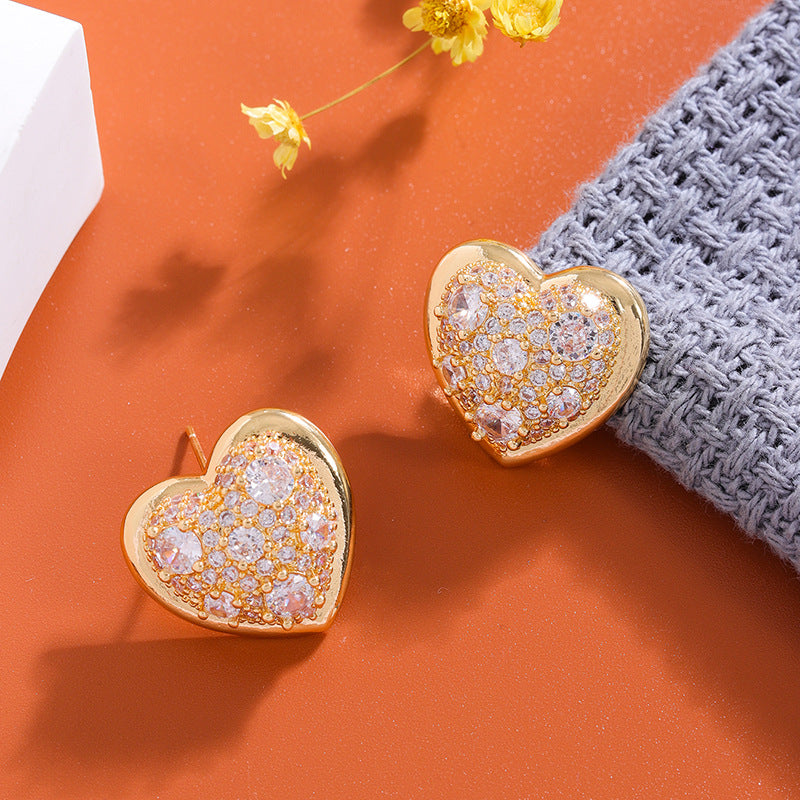 Couple Retro Non Fading Inlaid Zircon Ring Pure Copper 18K Gold Plating Ring Non Fading