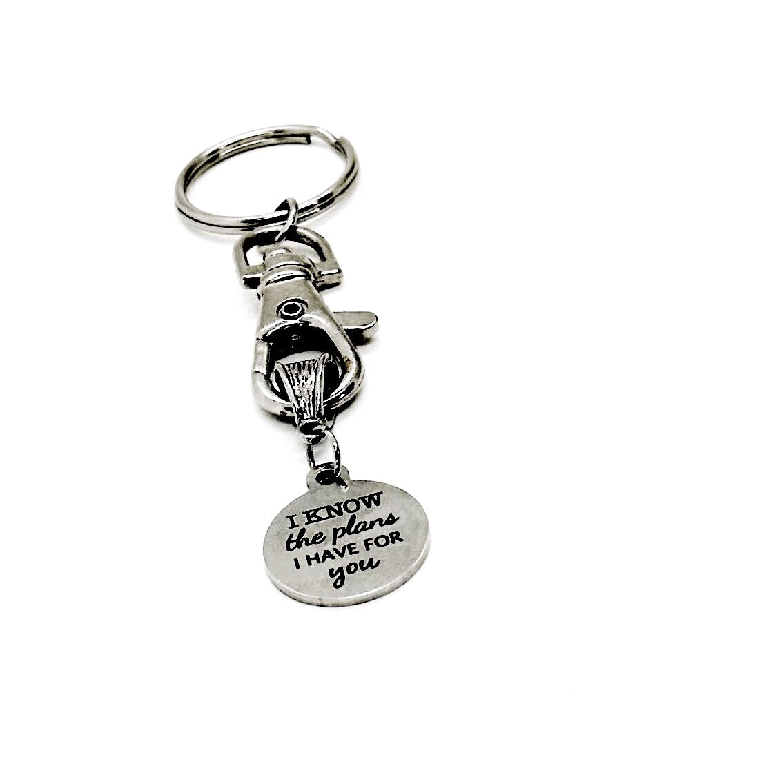 I Know The Plans I Have For You Charm Keychain, Jeremiah 29 11, Gods Plans For You, Faith Gift, Going To College, Graduation Gift, Christian