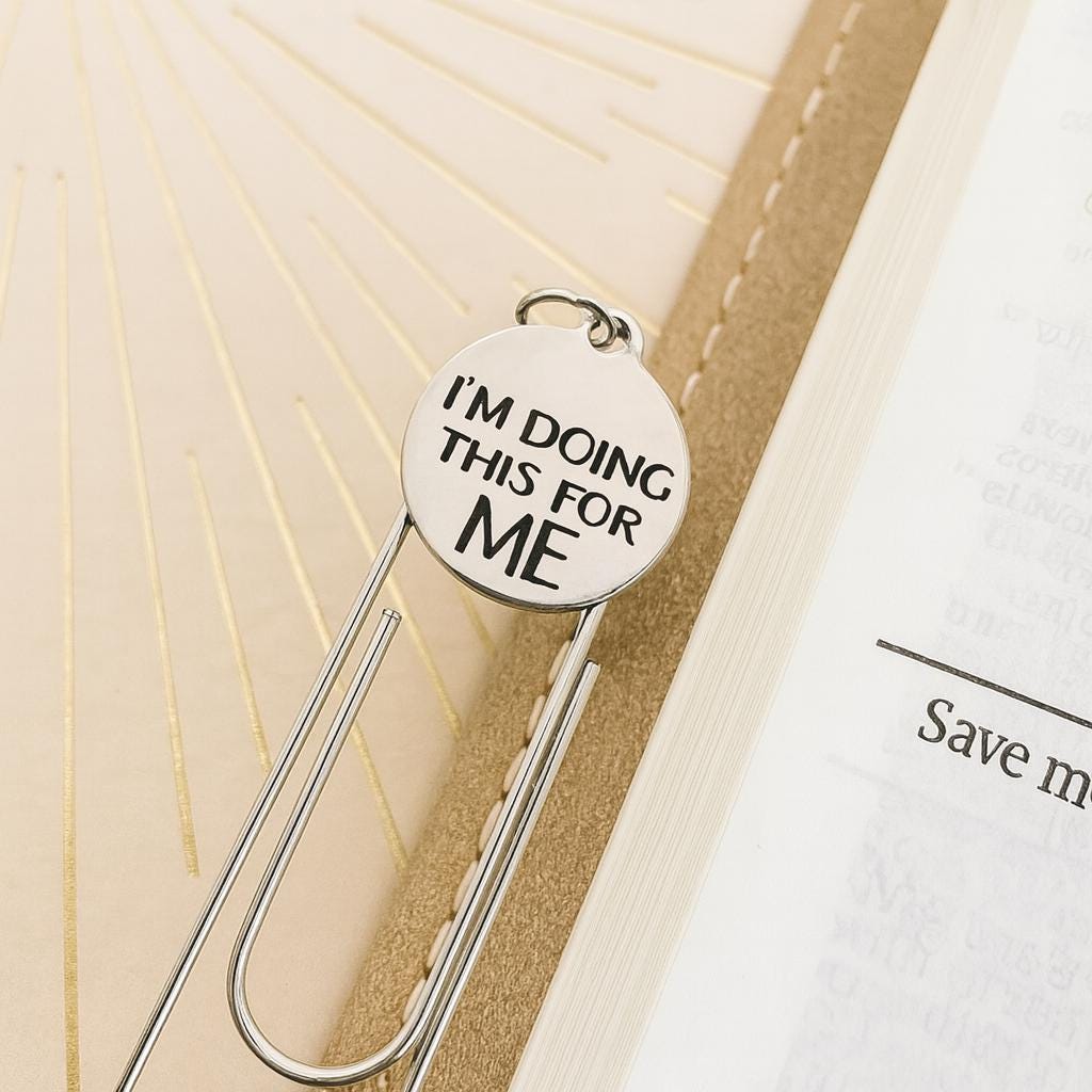 Im Doing This For Me Paperclip Bookmark Engraved Charm Inspirational Gift